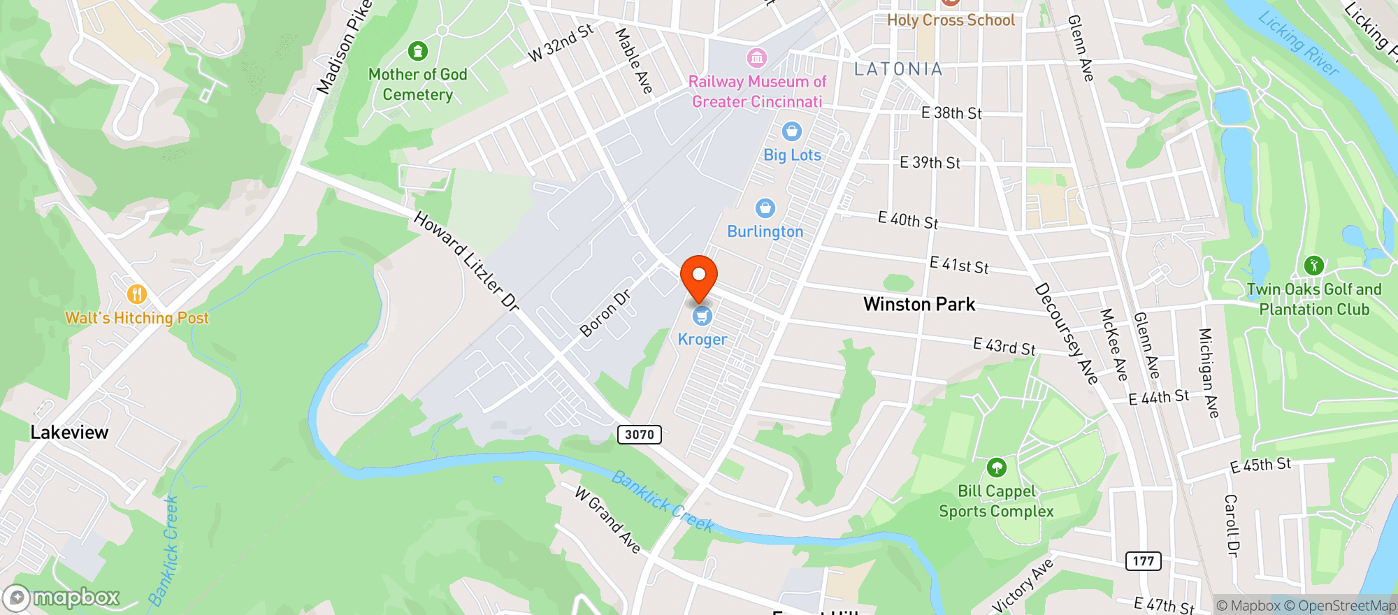 Map showing Kroger