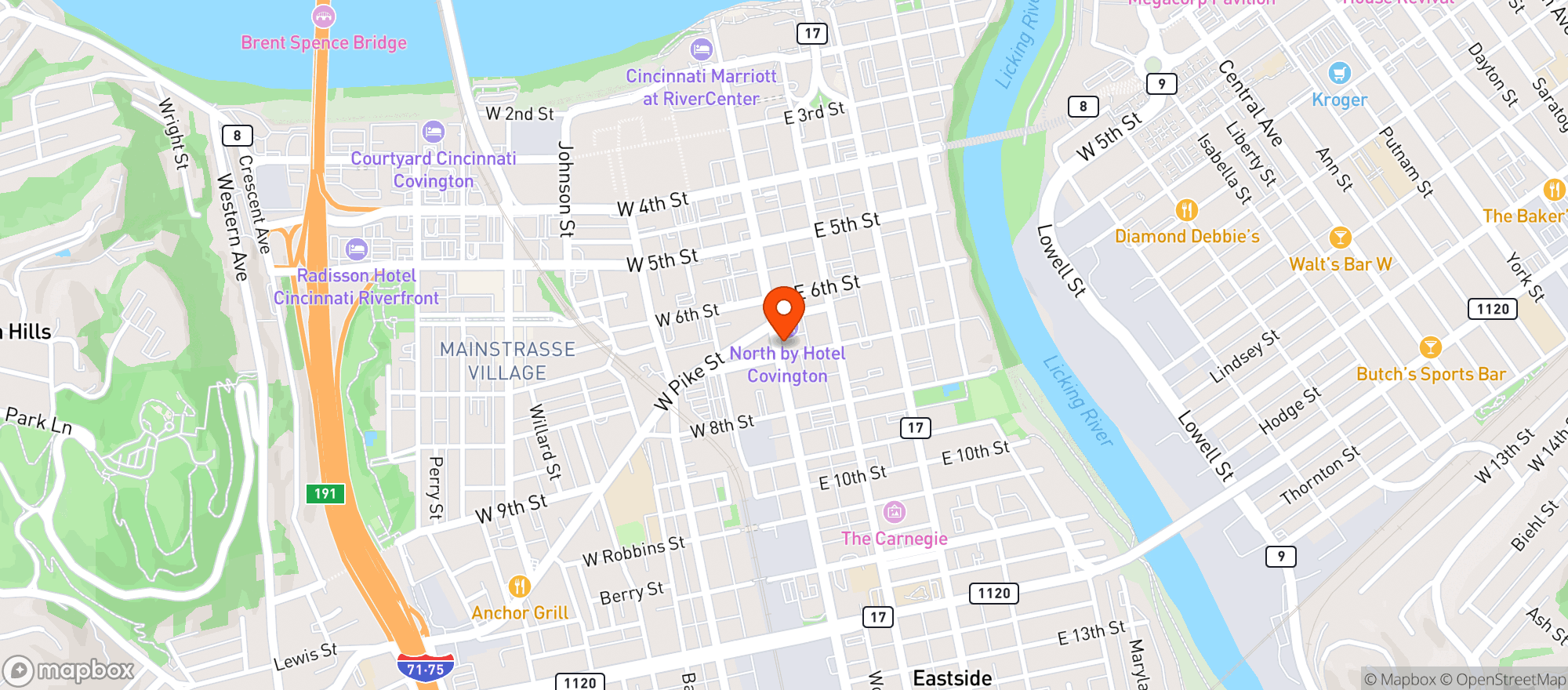 Map showing Hotel Covington