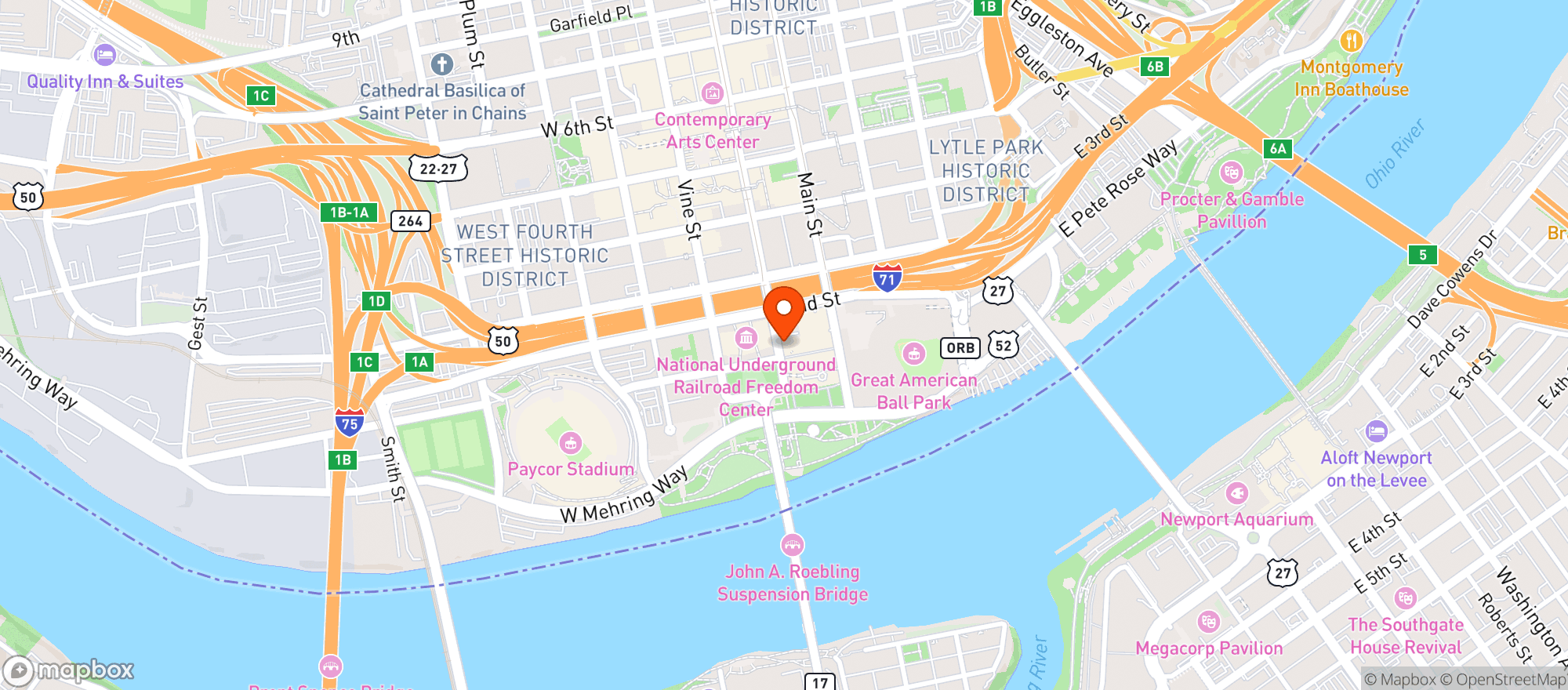 Map showing Street Corner Mkt At Bank