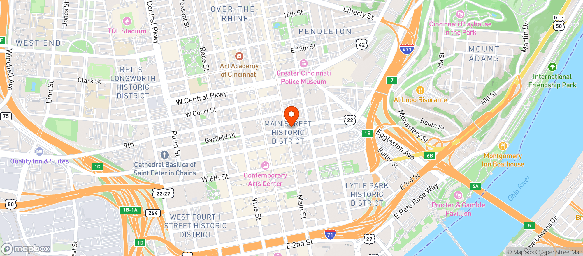 Map showing Arnold's Bar & Grill