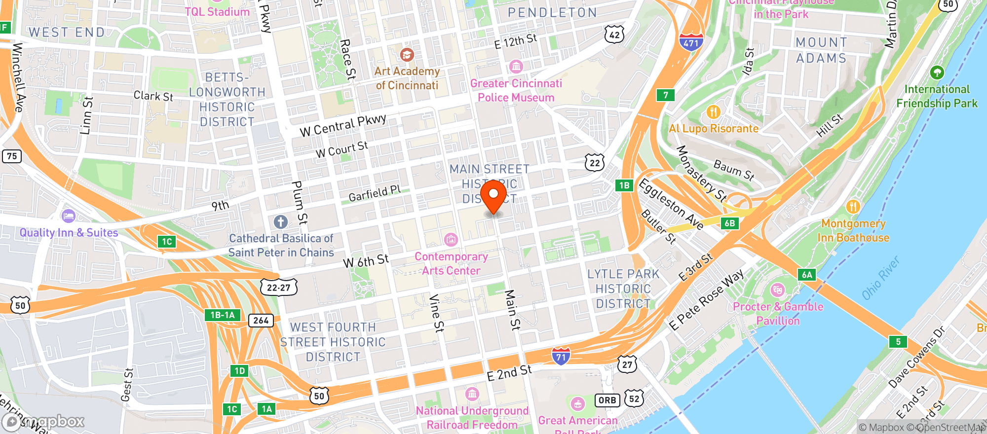 Map showing Bay Horse Cafe