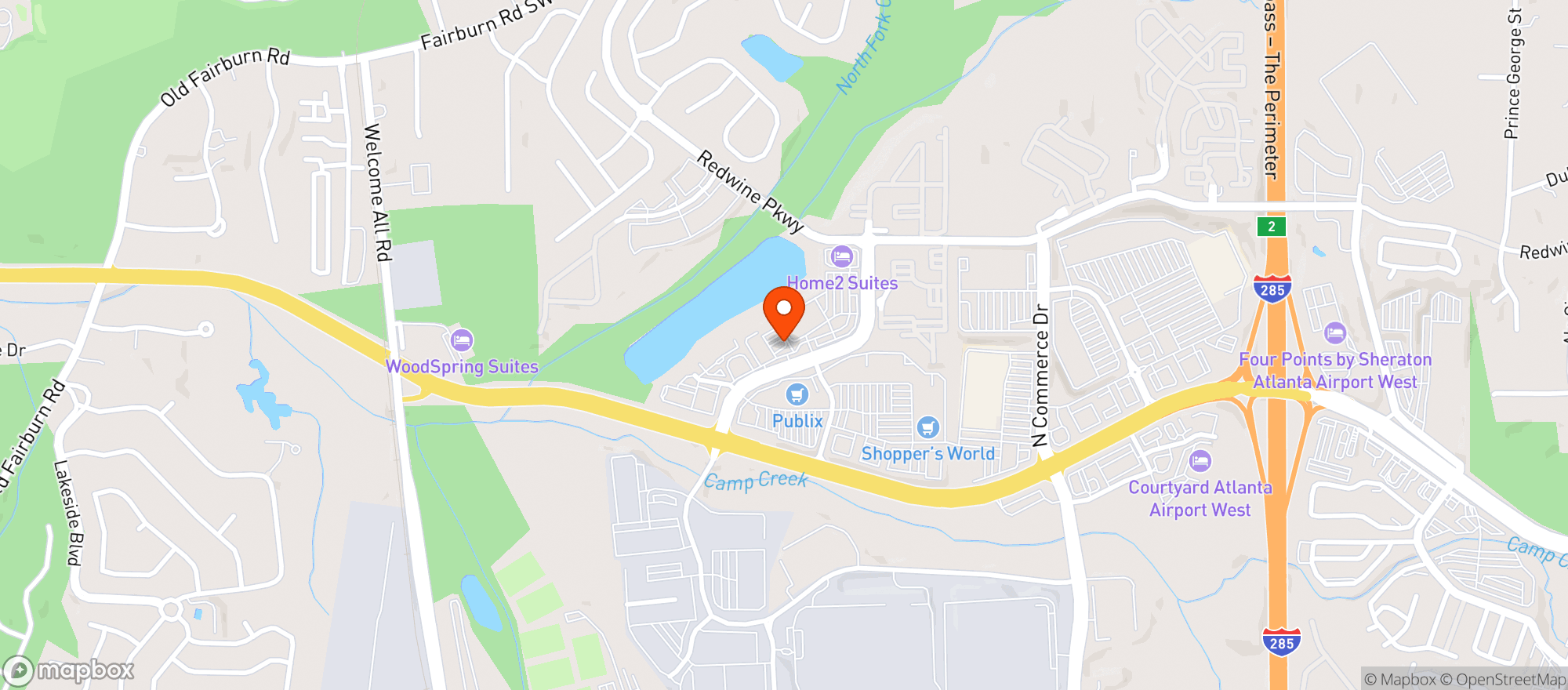 Map showing Camp Creek World Of Beverages