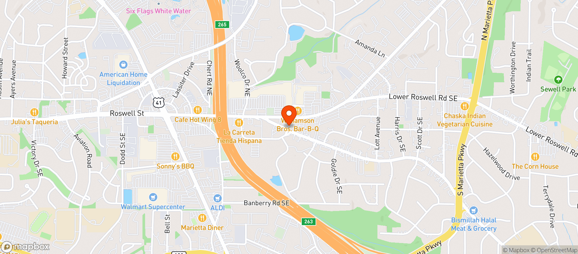 Map showing Eastside Bottle Shop