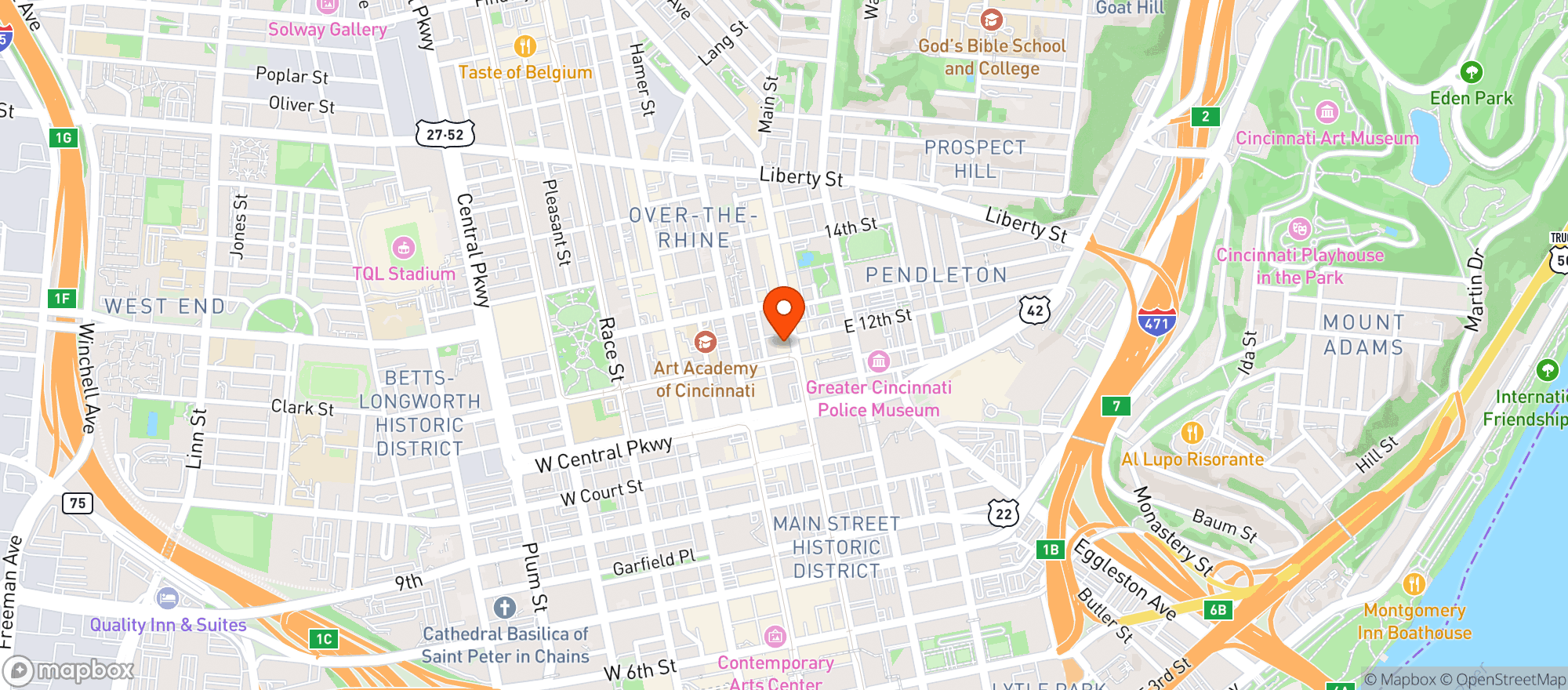 Map showing Jack Browns Beer & Burger