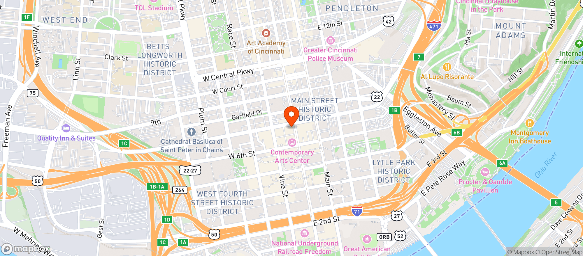 Map showing The Righteous Room