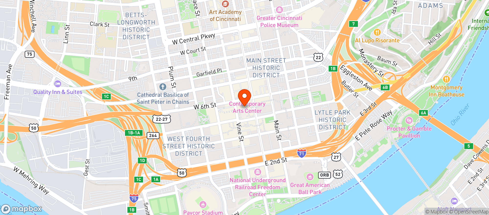 Map showing March First Cincinnati
