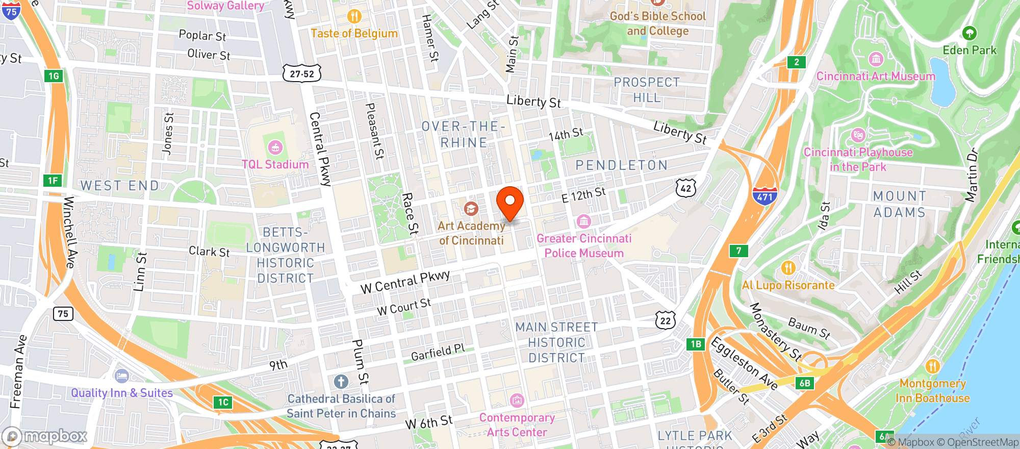 Map showing Rhinehaus