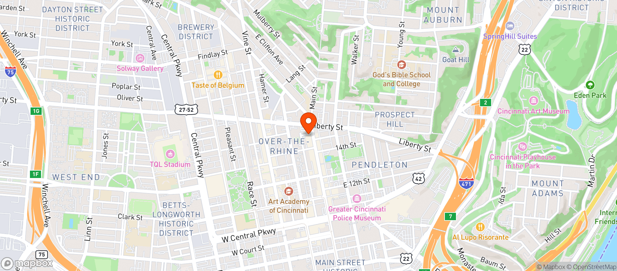 Map showing Libertys Bar & Bottle