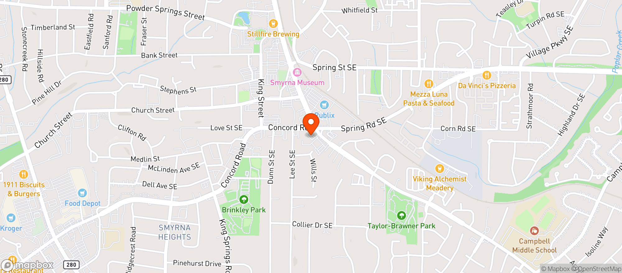 Map showing Quick Mart Atlanta Road