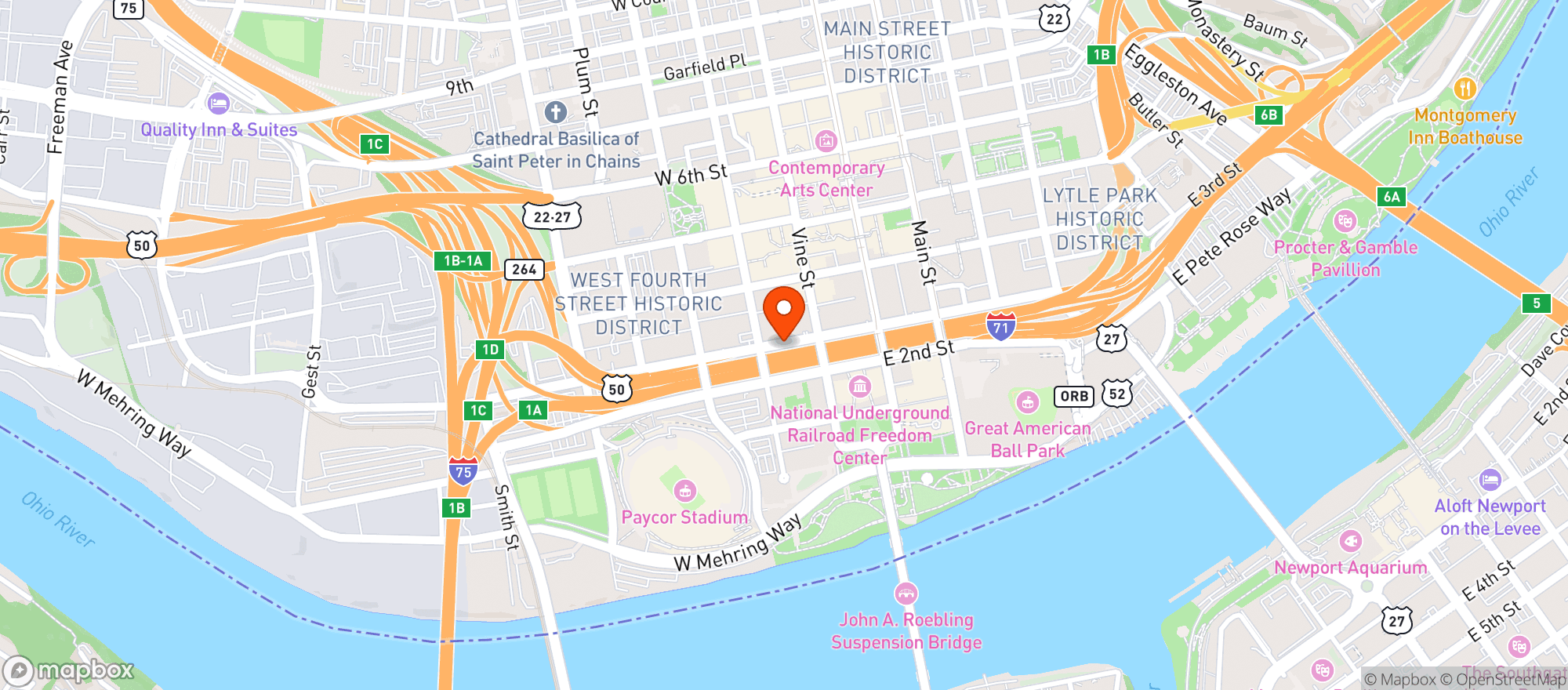 Map showing The Blind Pig