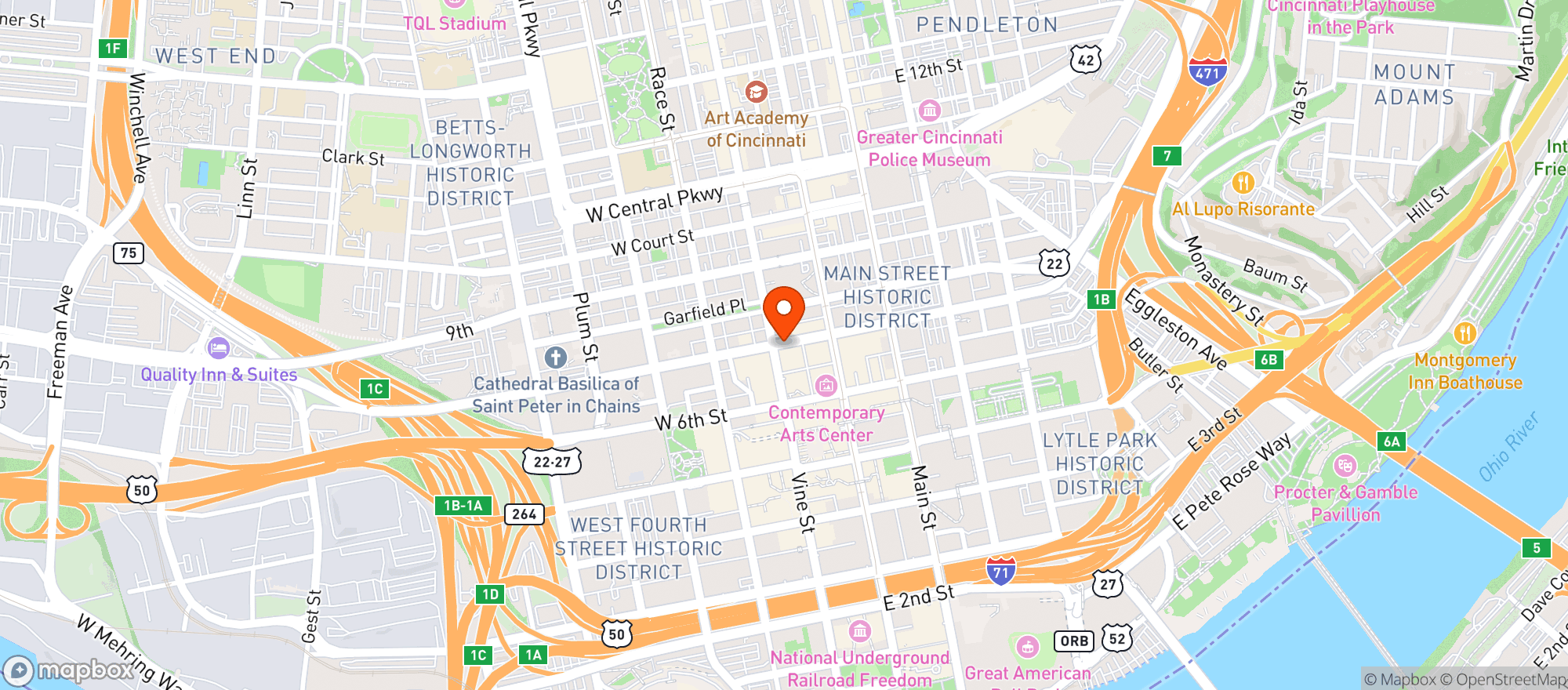Map showing Madonnas Bar & Grill