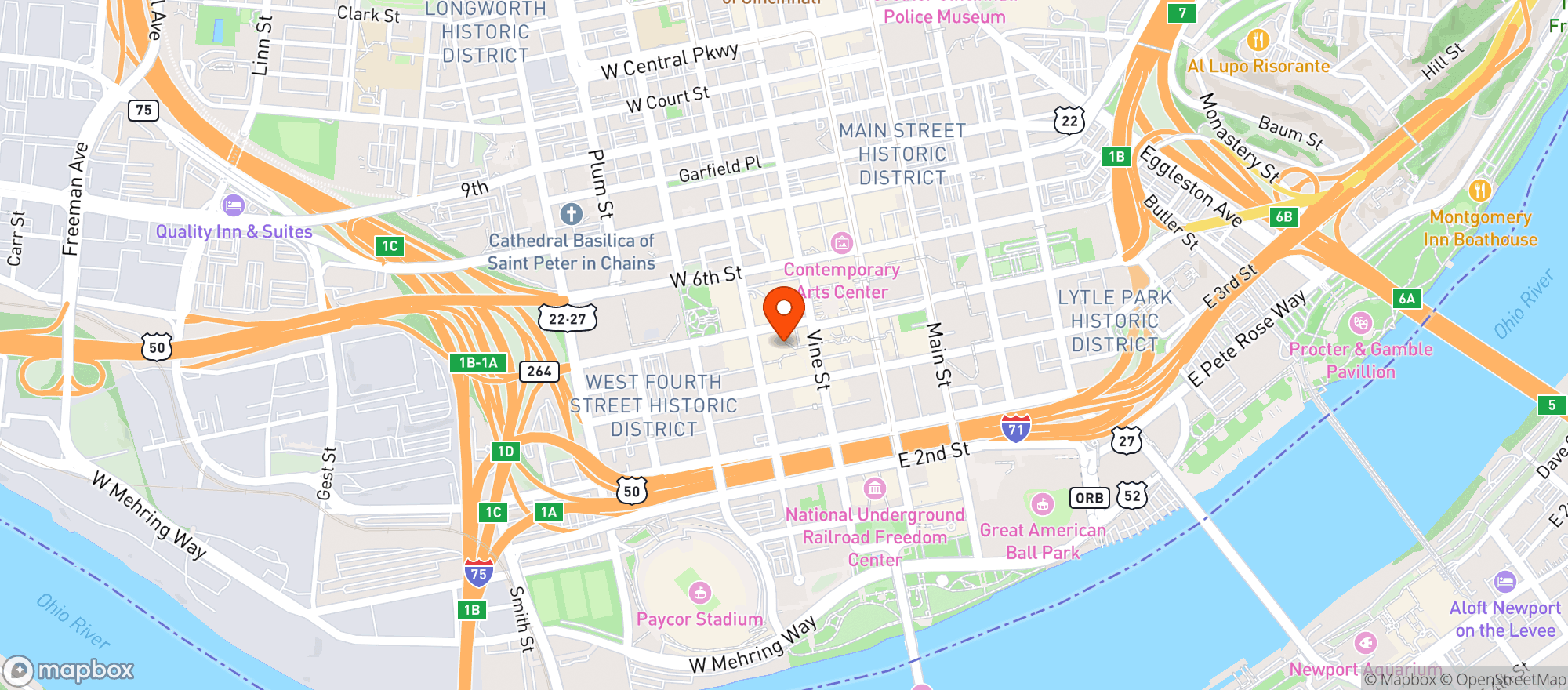 Map showing Hilton