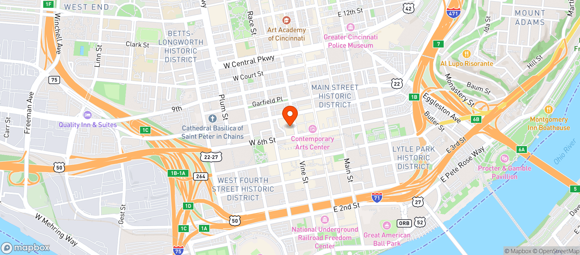 Map showing Hampton Inn & Suites