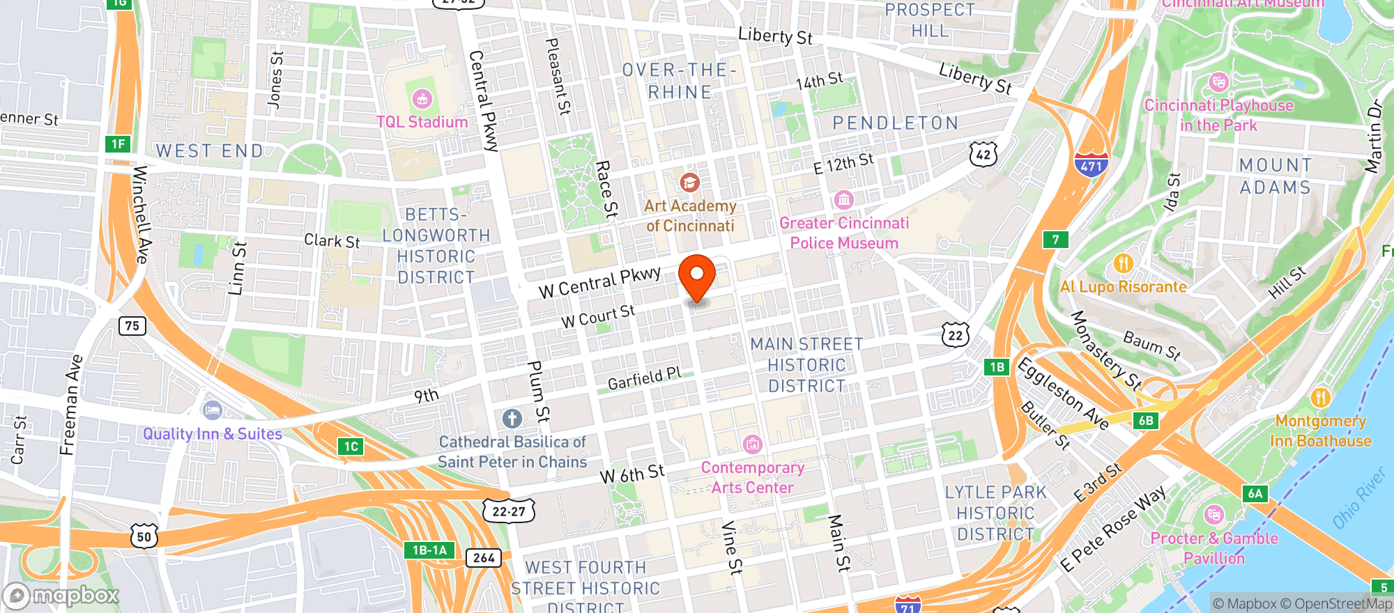 Map showing Court Street Kitchen