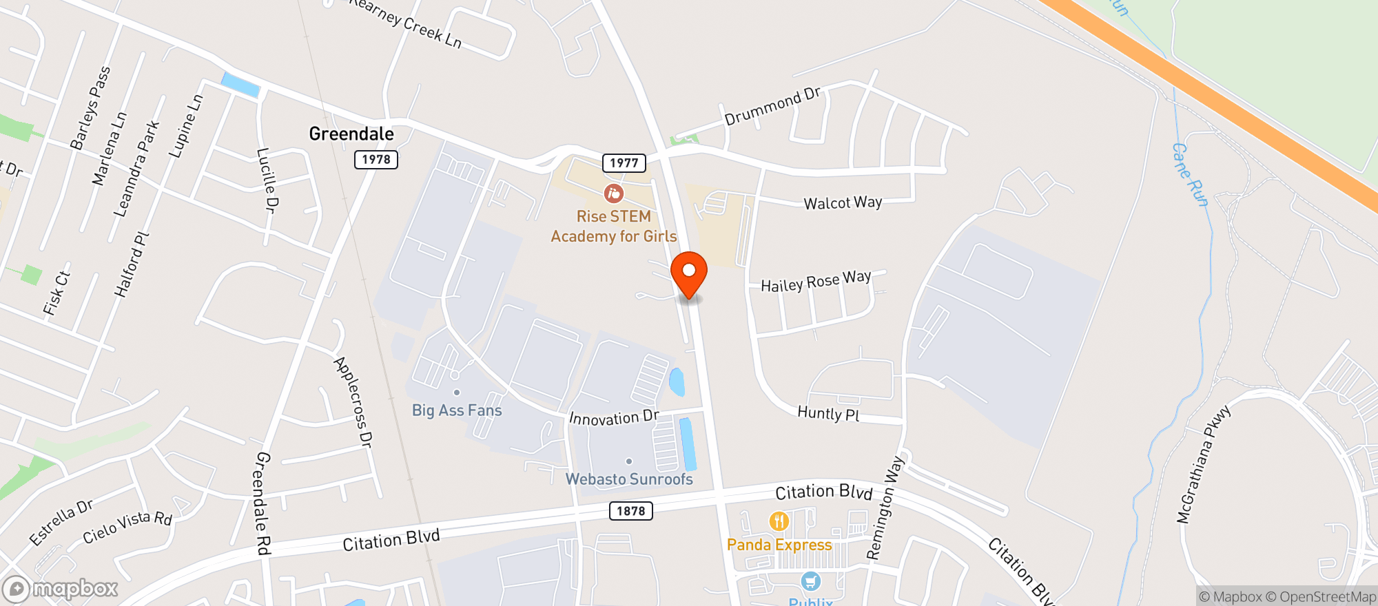 Map showing Rose & Jim's Bar & Grill