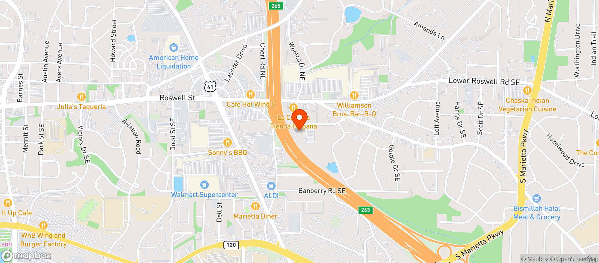 Map showing Studio Movie Grill