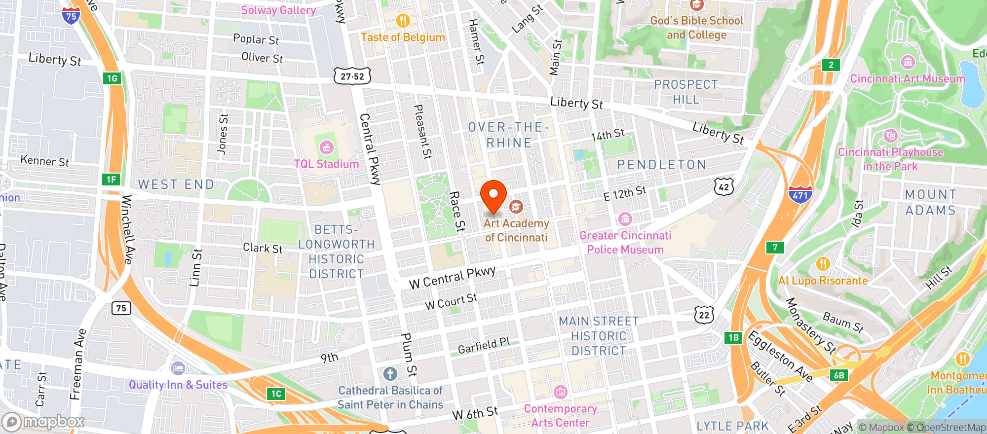 Map showing 1215 Wine Bar