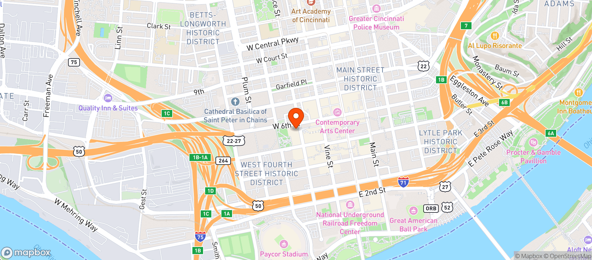 Map showing Maplewood - Downtown