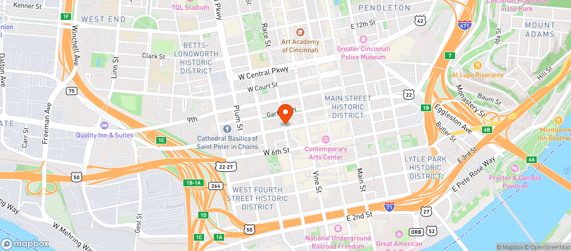 Map showing Butcher & Barrel