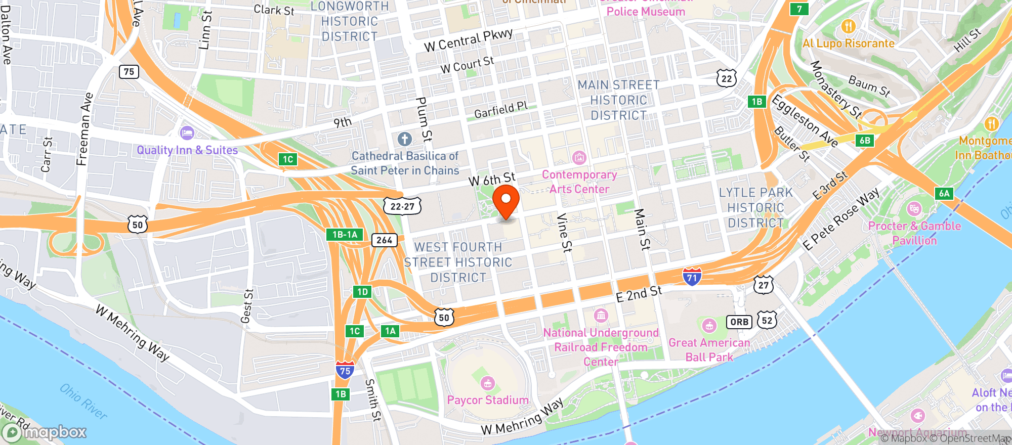 Map showing Flight Club