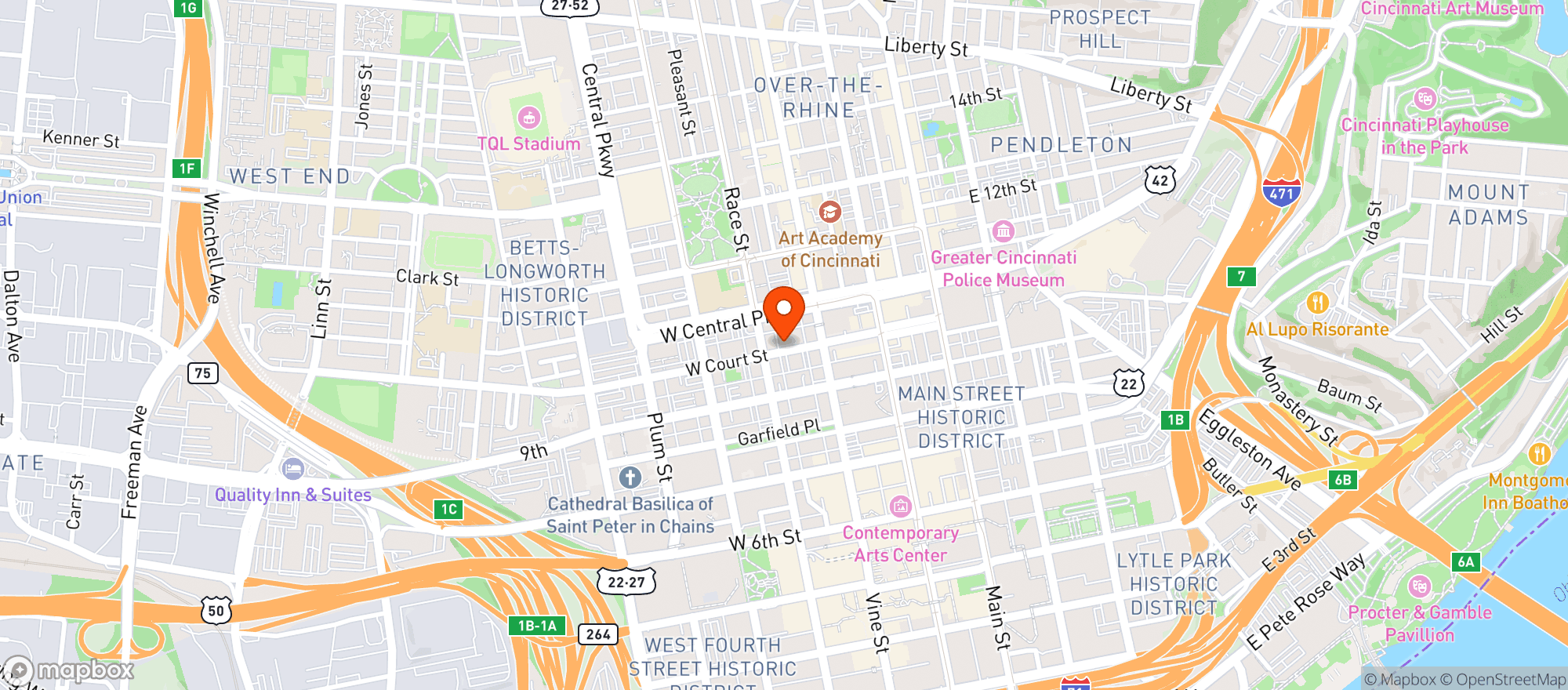 Map showing Queen City Exchange
