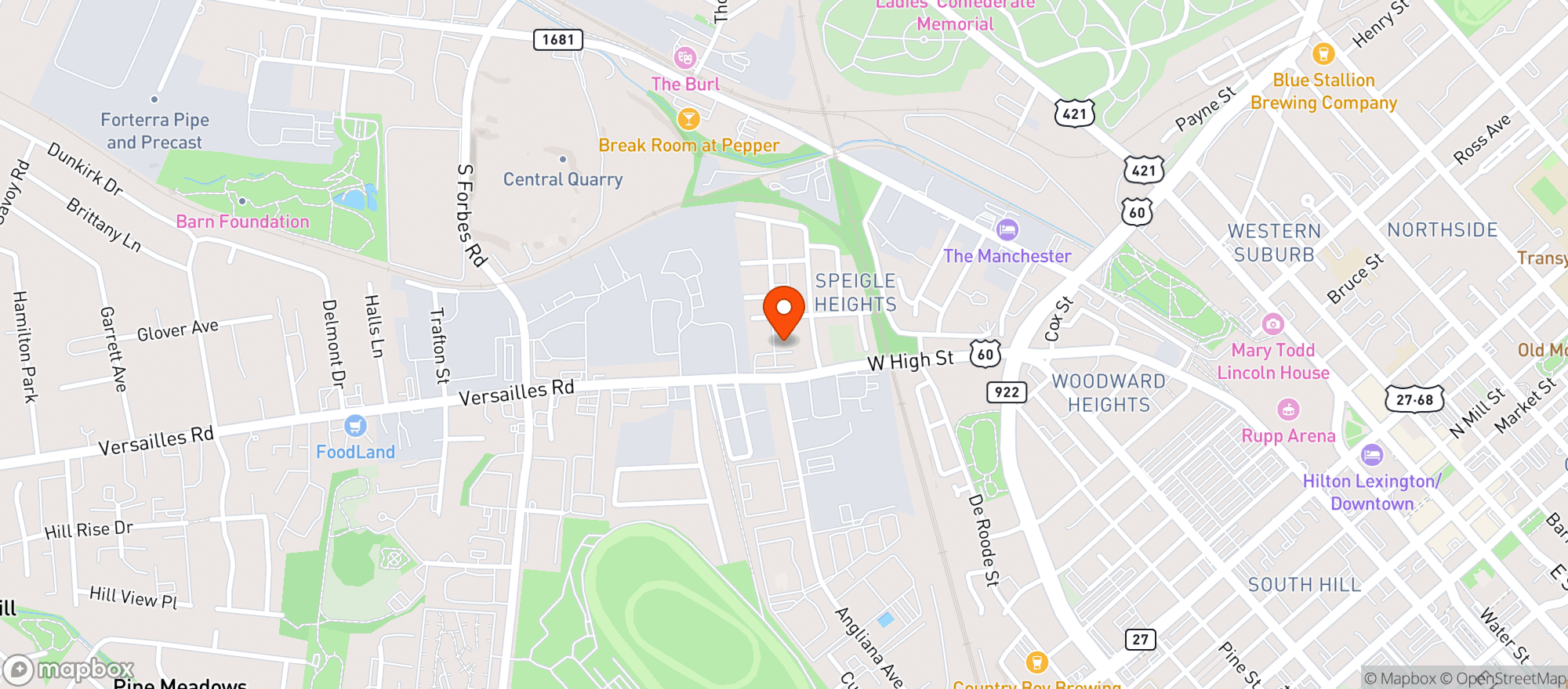 Map showing BevMo - Lexington