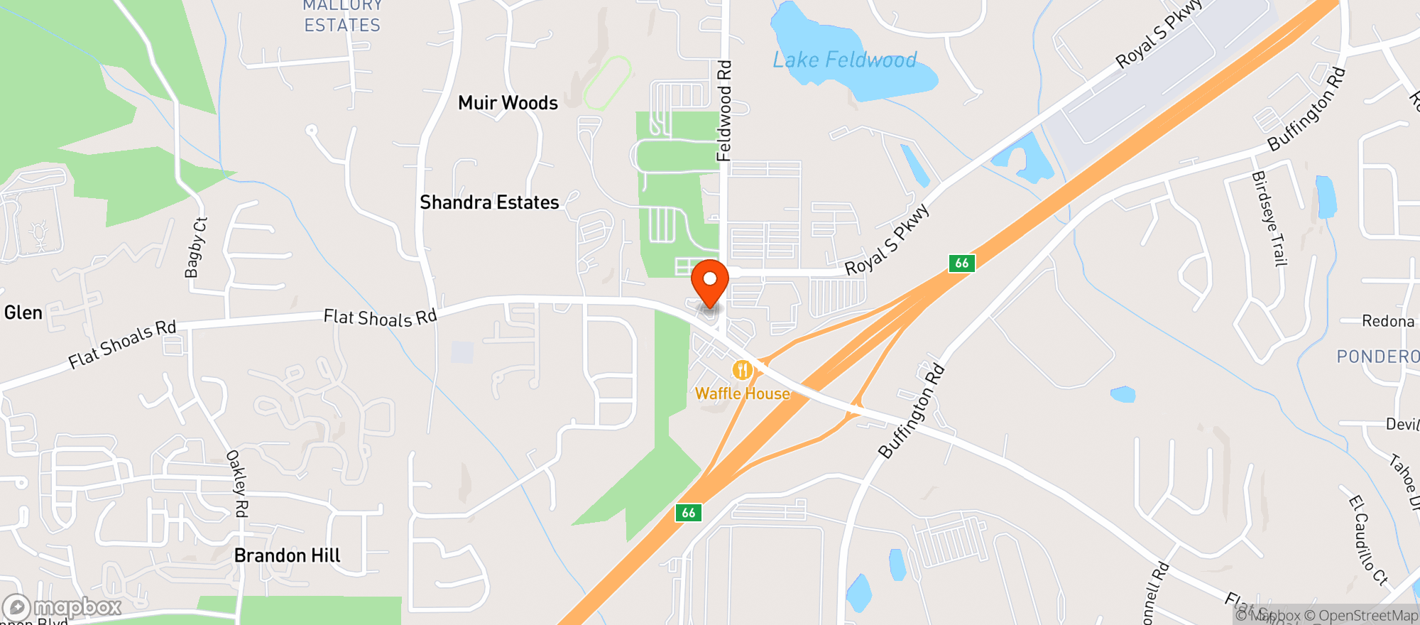 Map showing Shell Food Mart
