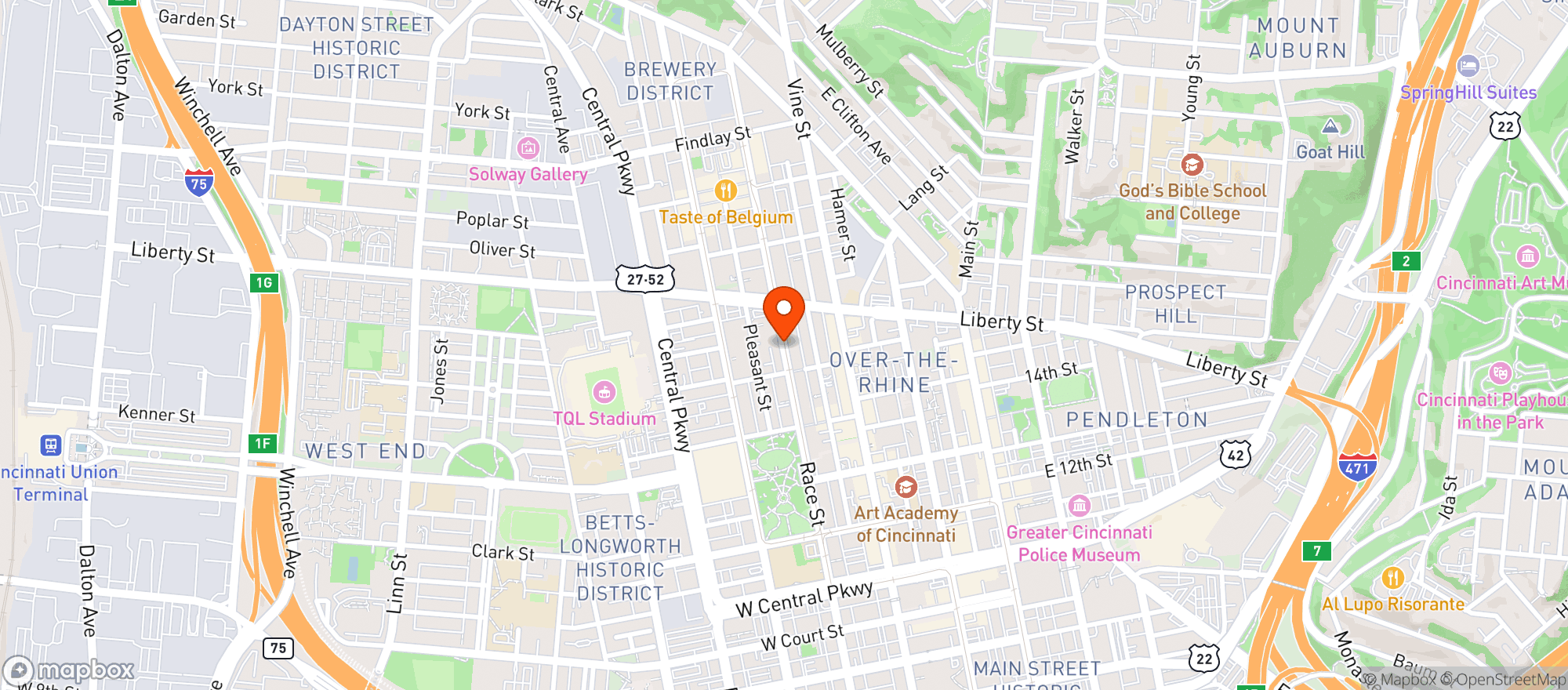 Map showing Holiday Spirits