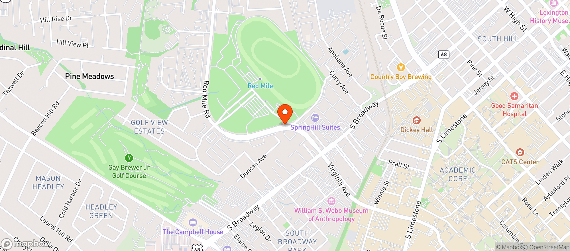 Map showing Red Mile