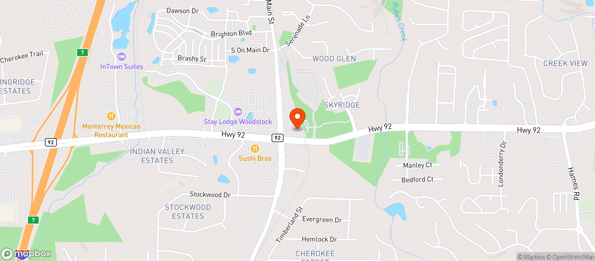 Map showing 9595 Main St Llc