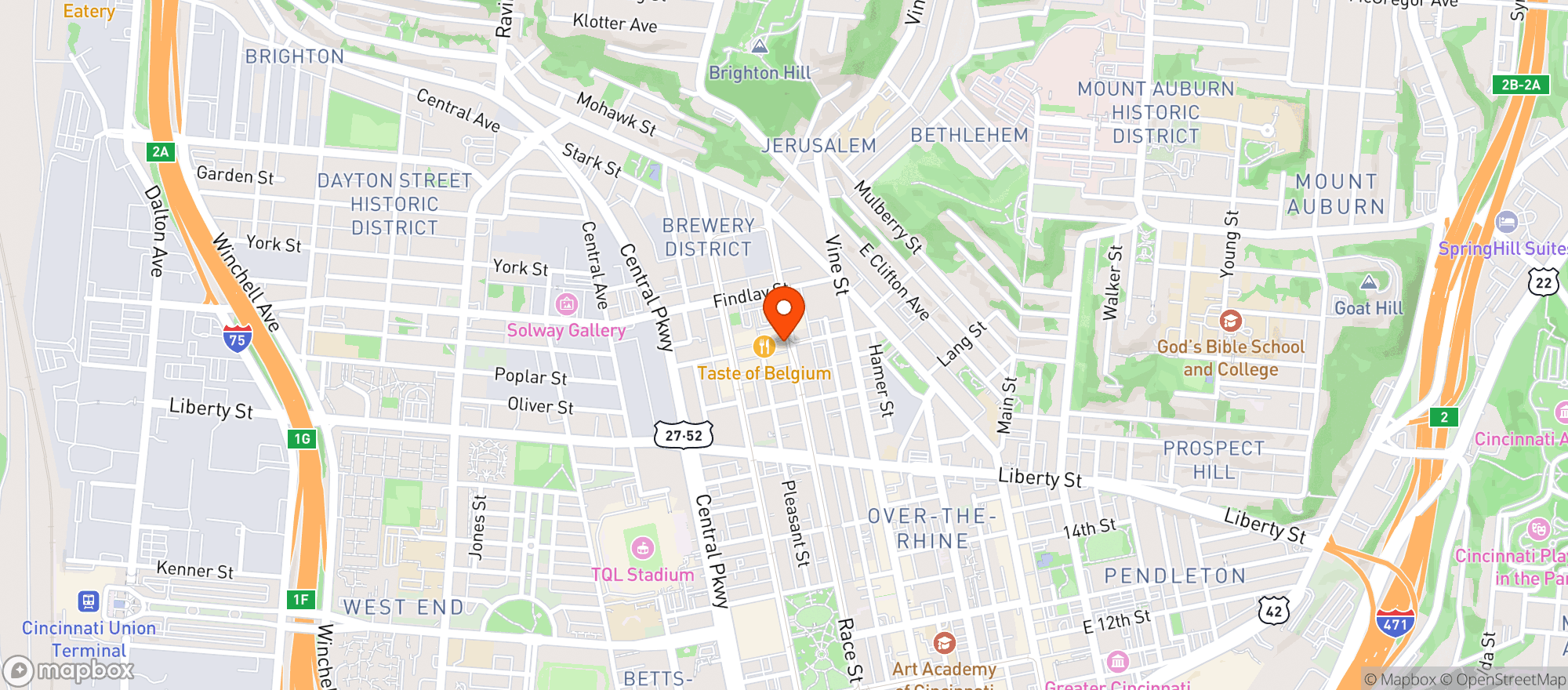 Map showing Findlay Market