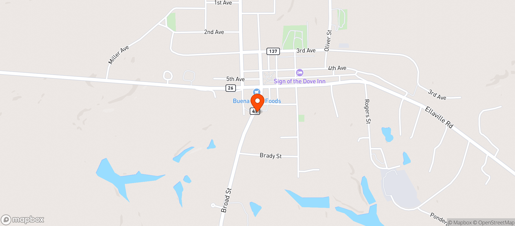 Map showing Trackside Liquor Store
