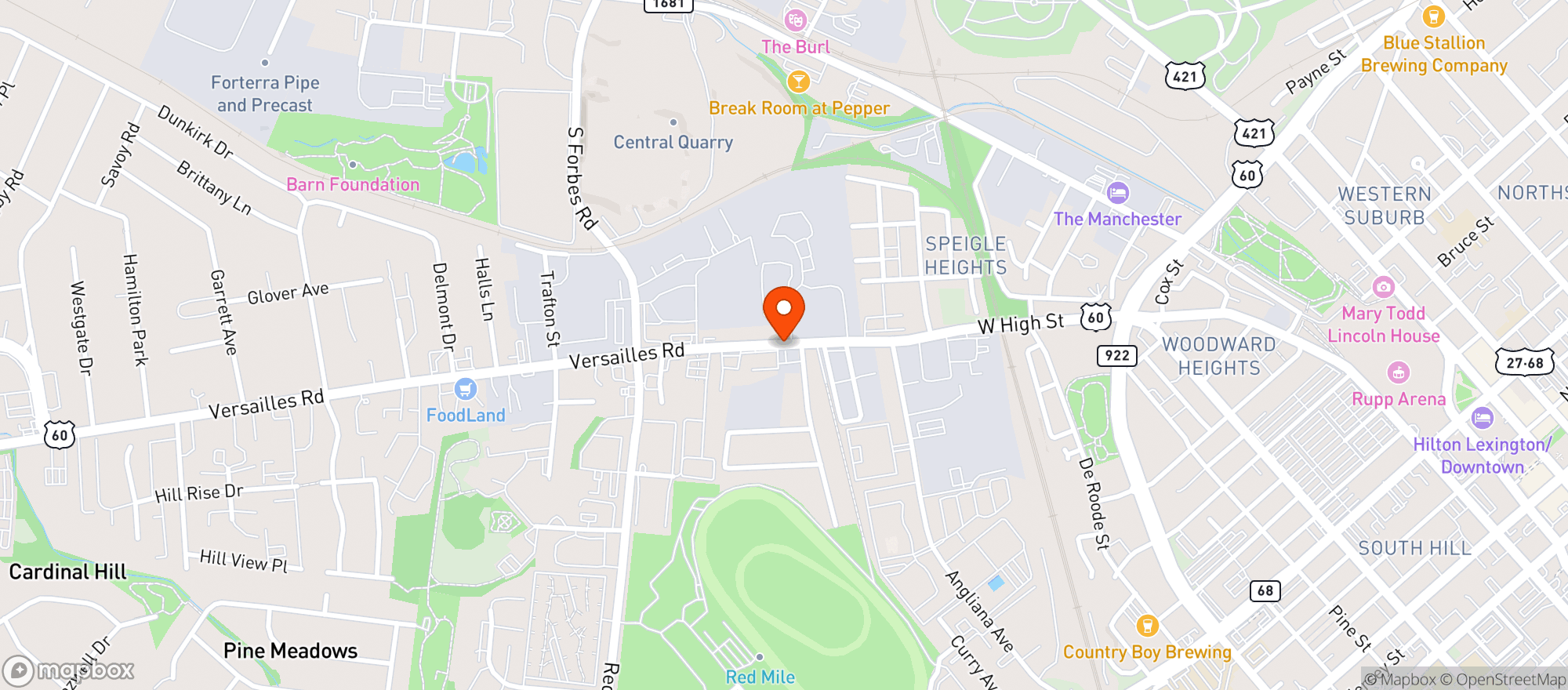 Map showing Elks Lodge