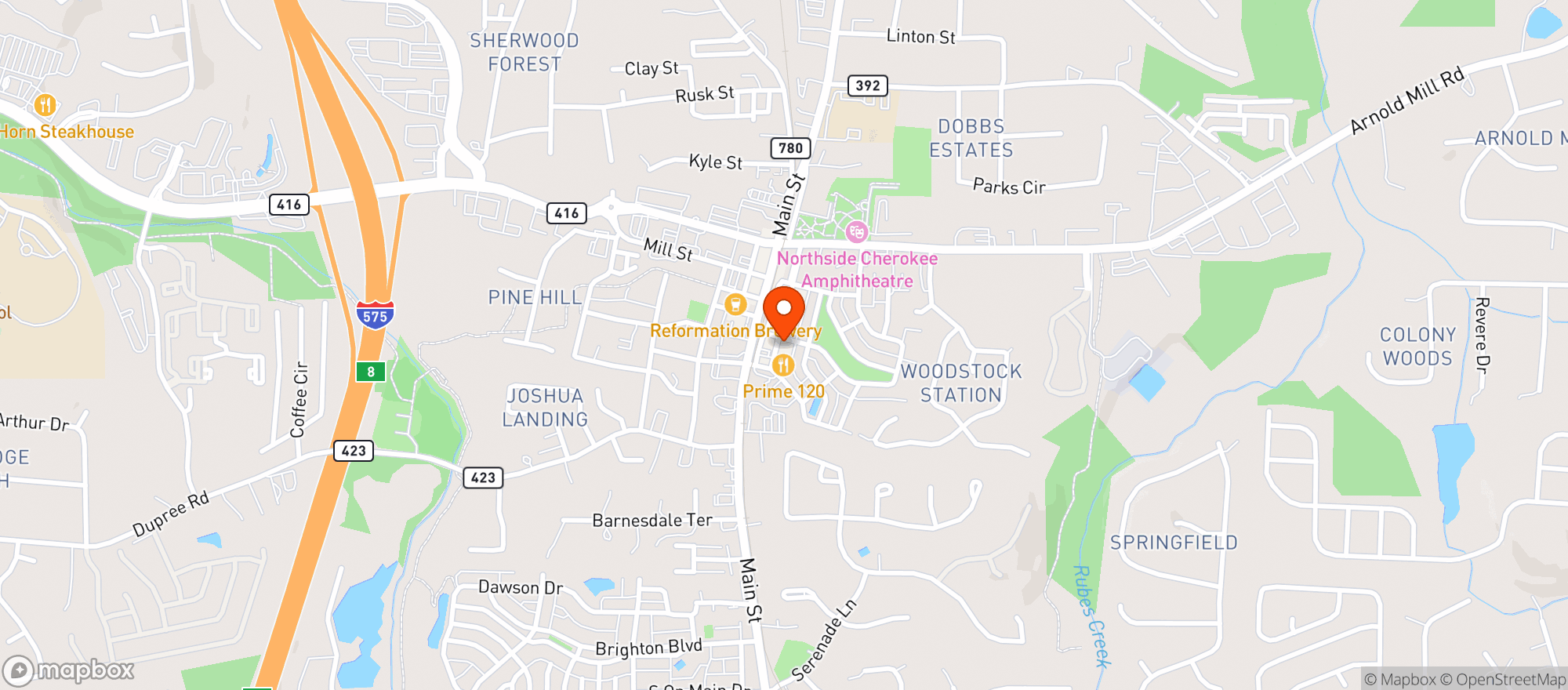 Map showing Woodstock Beer Market