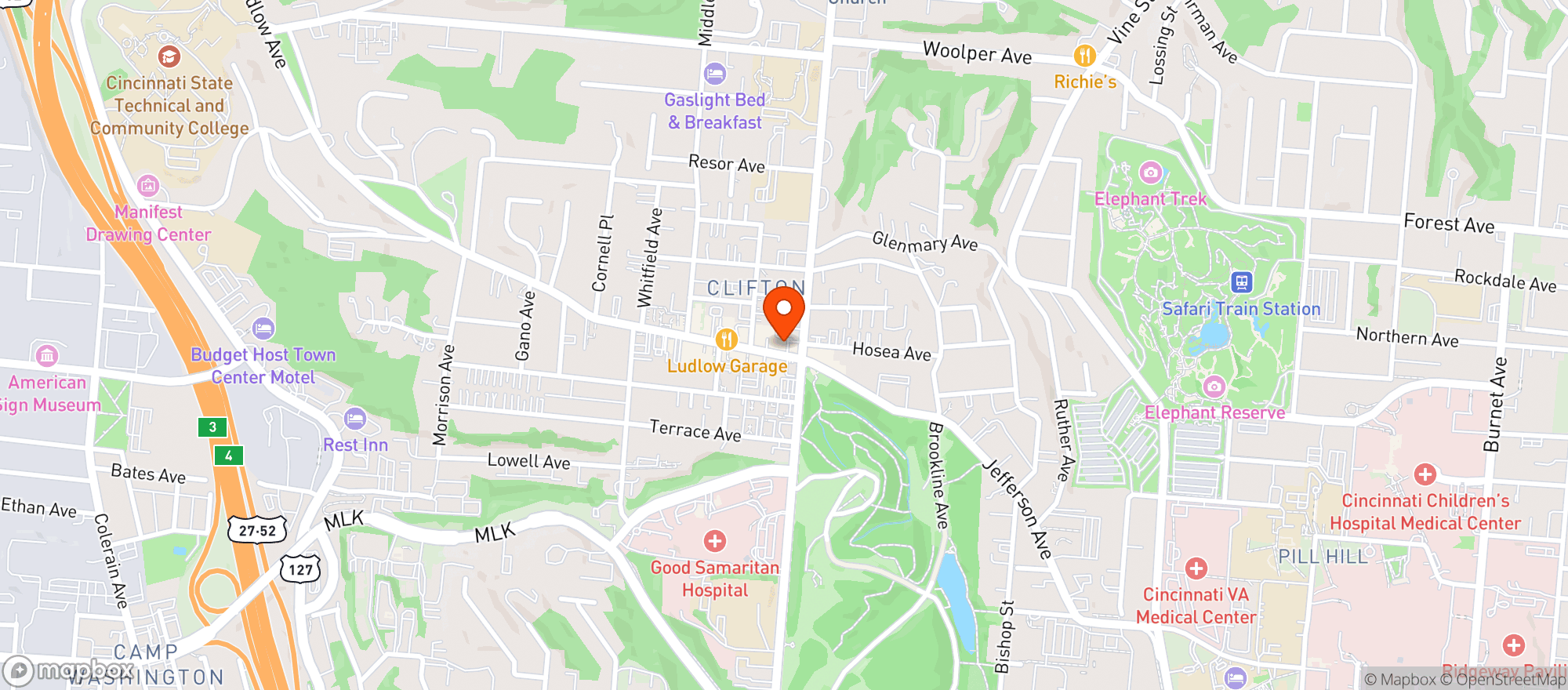 Map showing Biagios Bistro