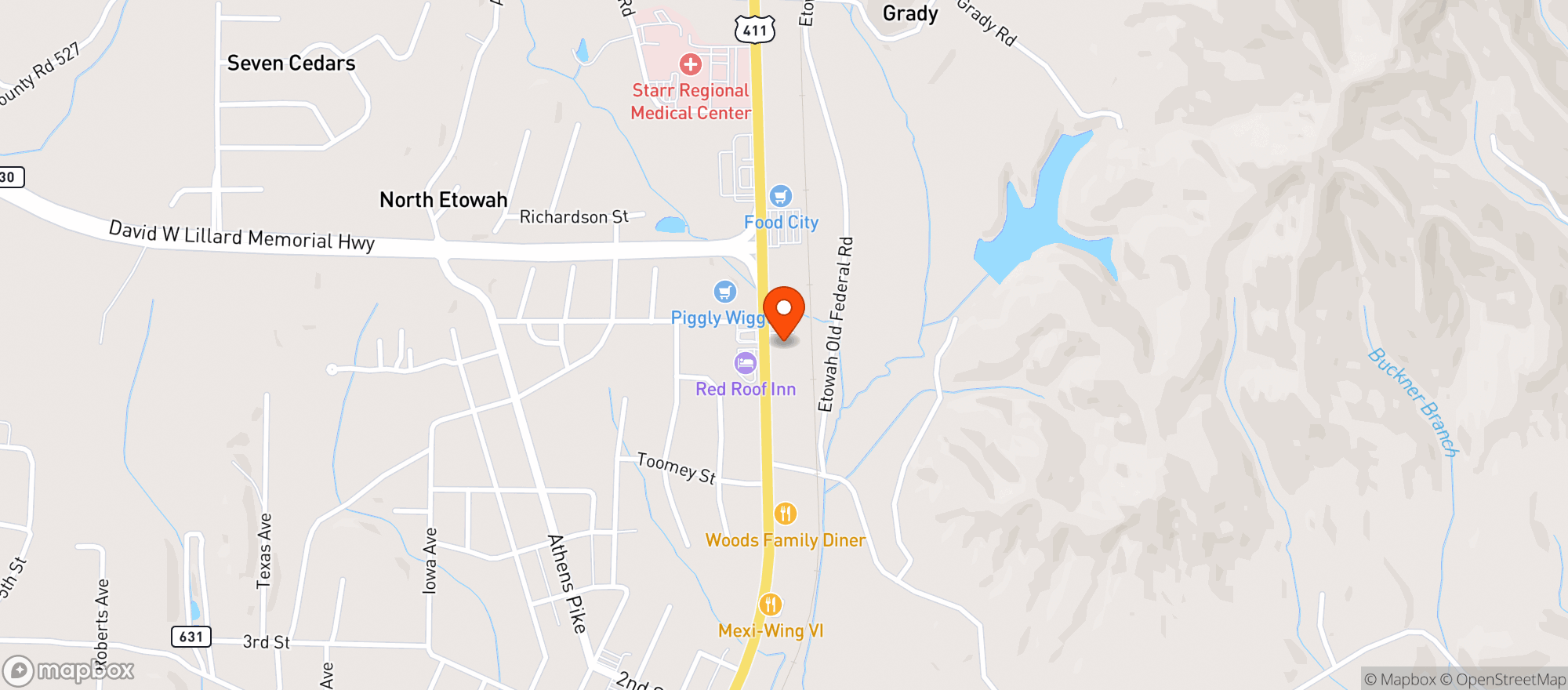 Map showing Beck S Top Shelf Wine & Spirit