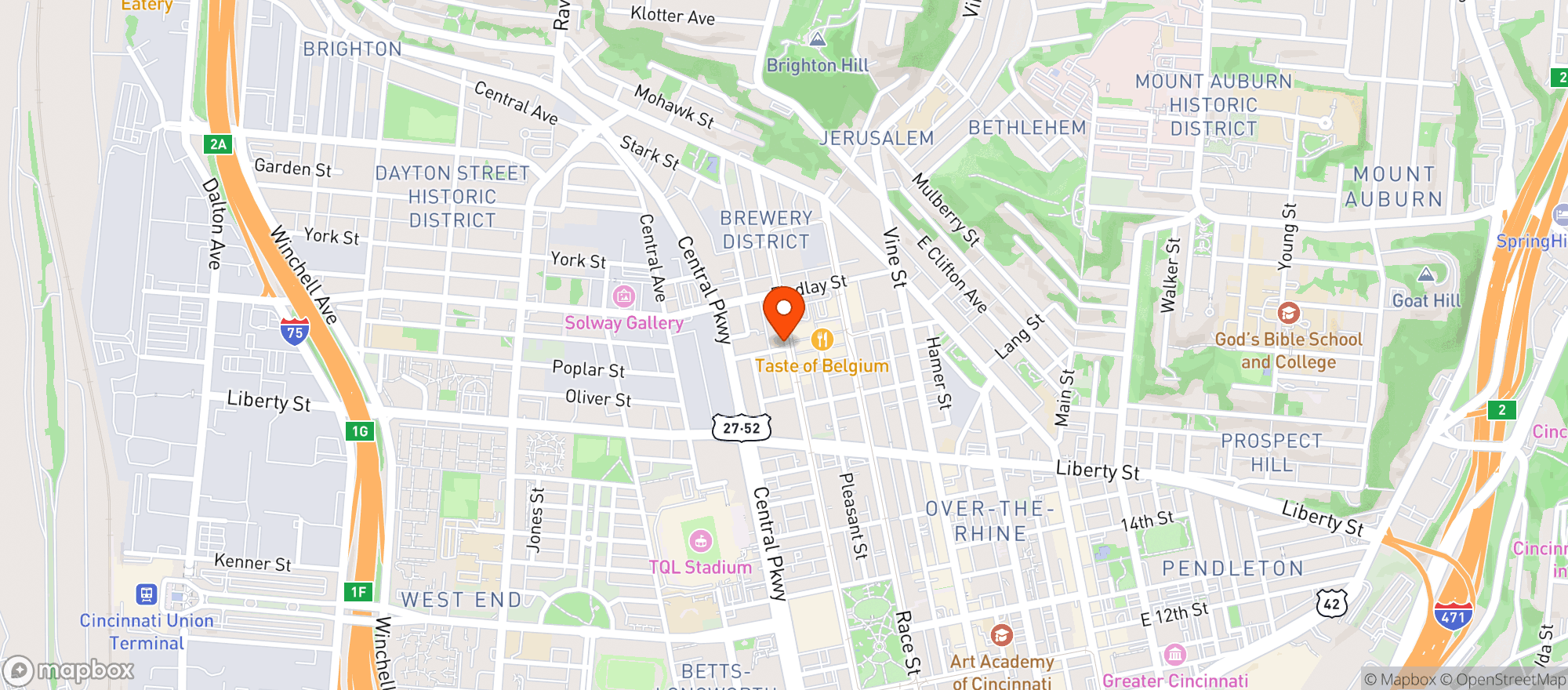 Map showing French Crust Cafe