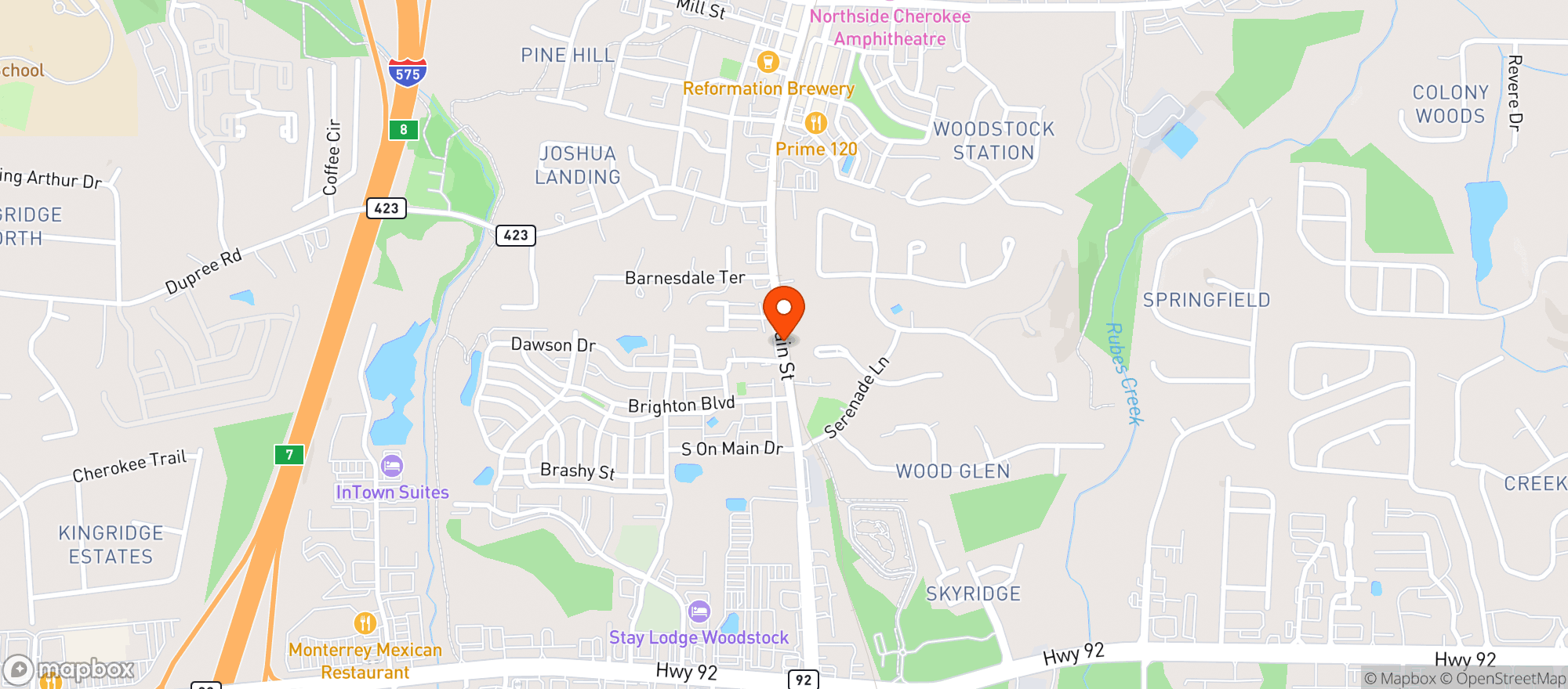 Map showing The Little Sober Bar