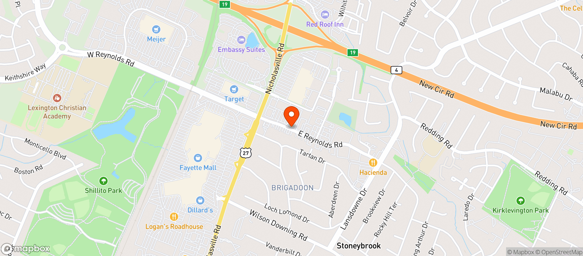 Map showing Reynolds Road Food Mart