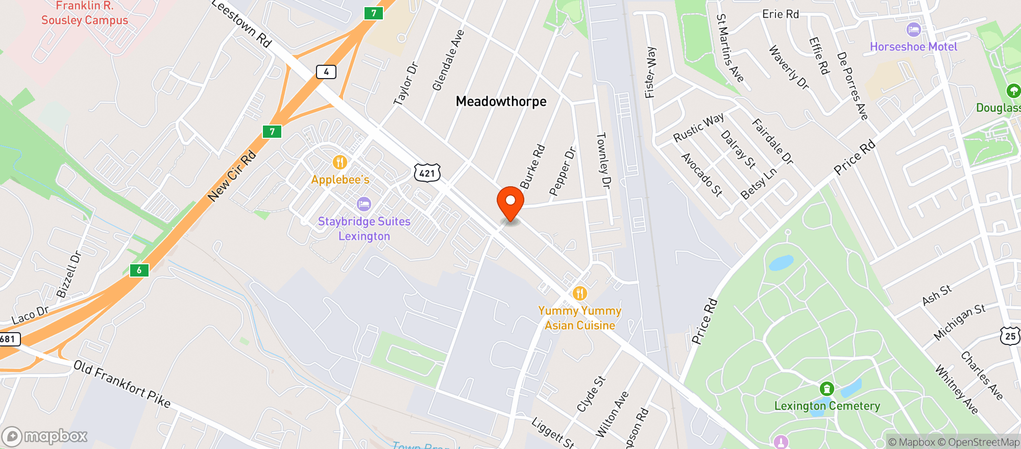 Map showing Grounded All Day Cafe