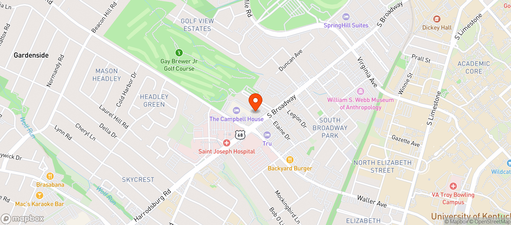 Map showing Door Dash
