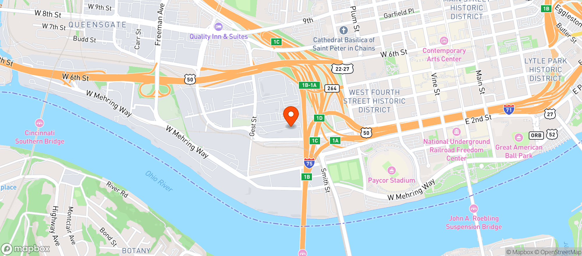 Map showing Door Dash