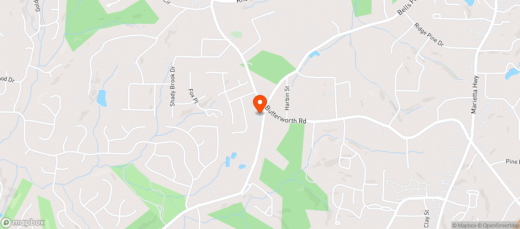 Map showing Chevron Food Mart- Bells Ferry