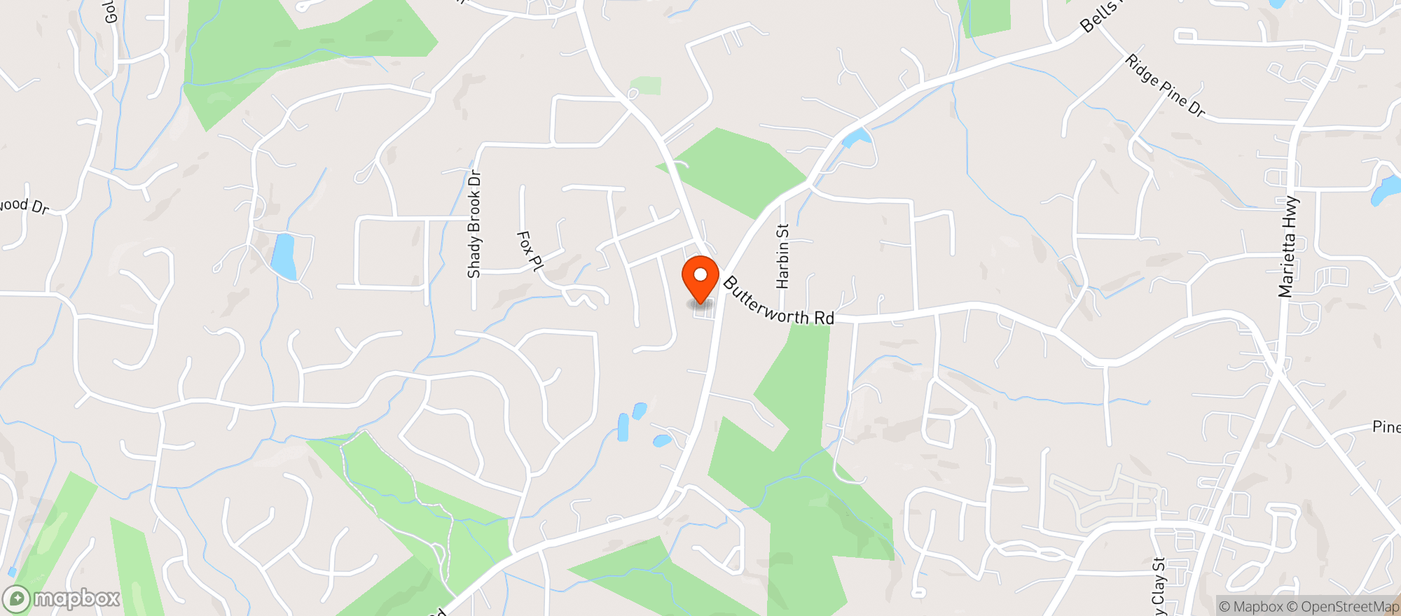 Map showing CHEVRON (11429 BELLS FERRY ROAD)
