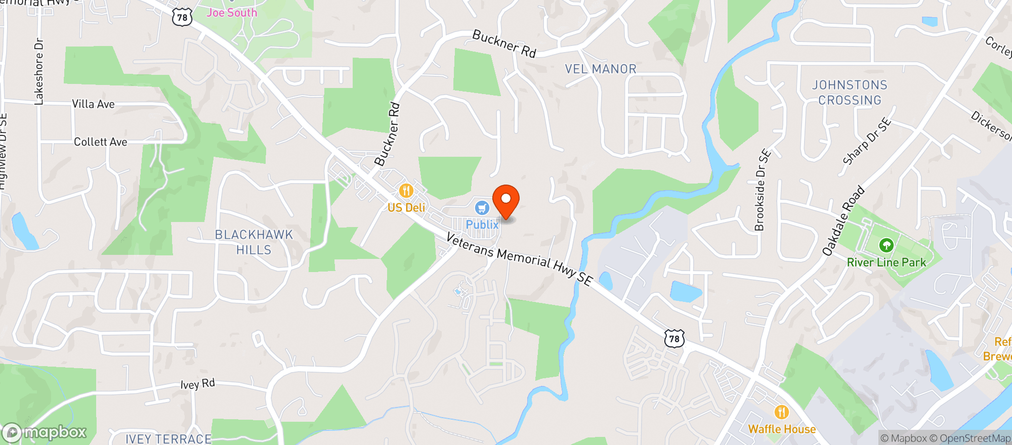 Map showing Publix