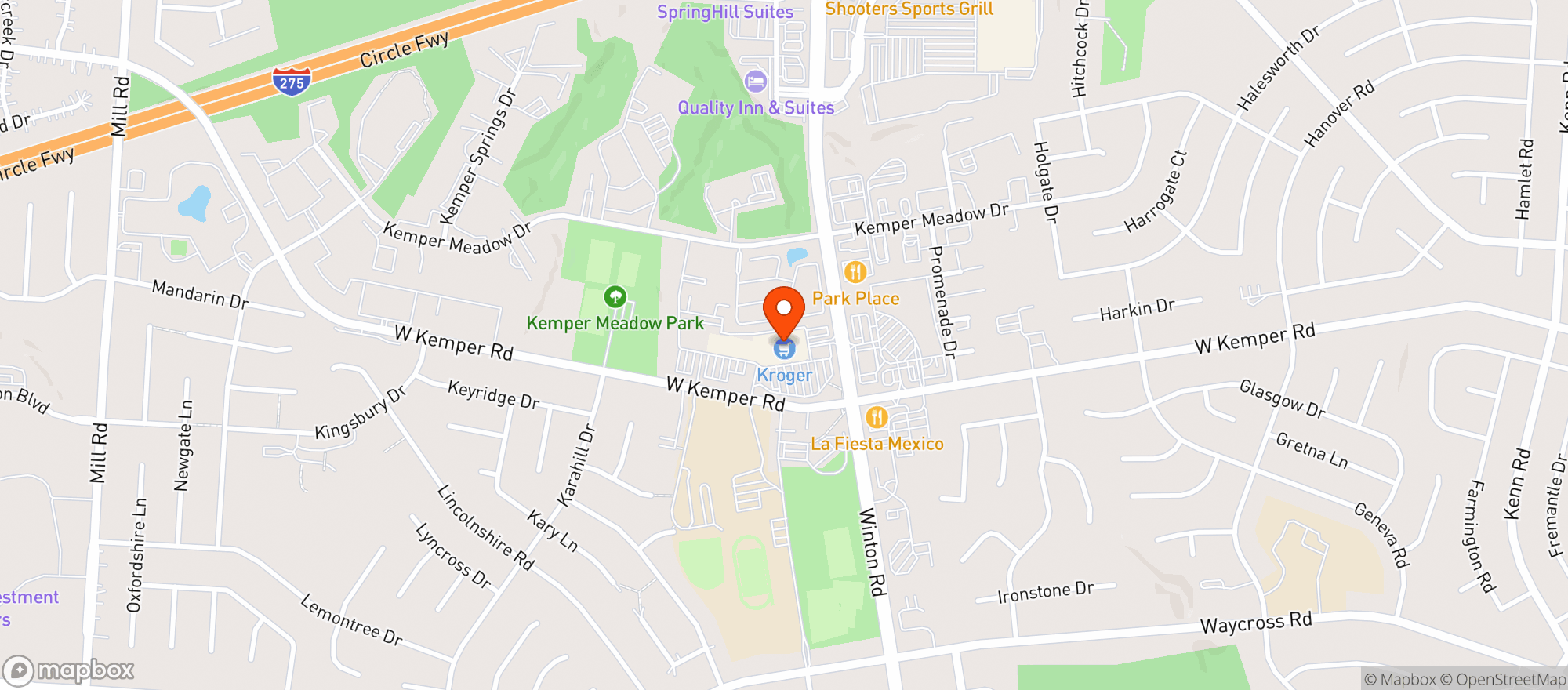 Map showing Kroger