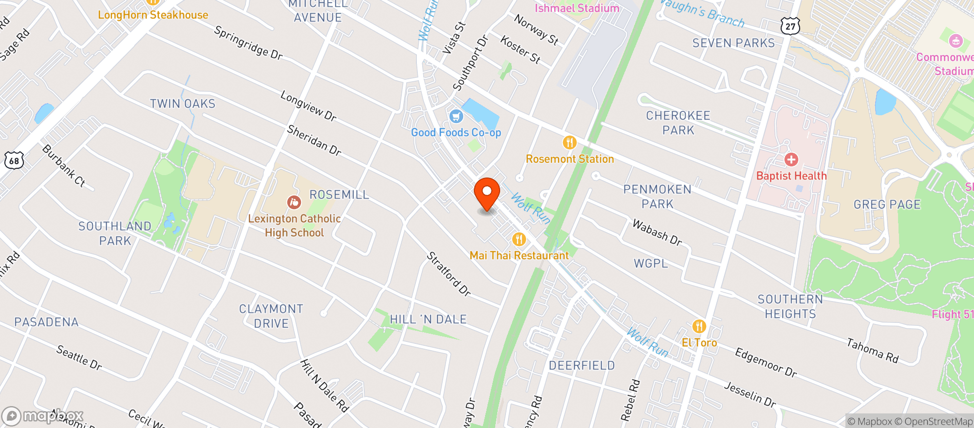 Map showing Winchells