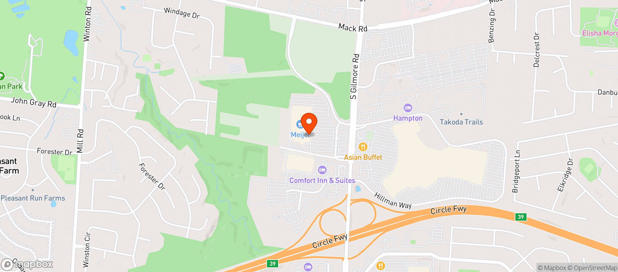 Map showing Meijer