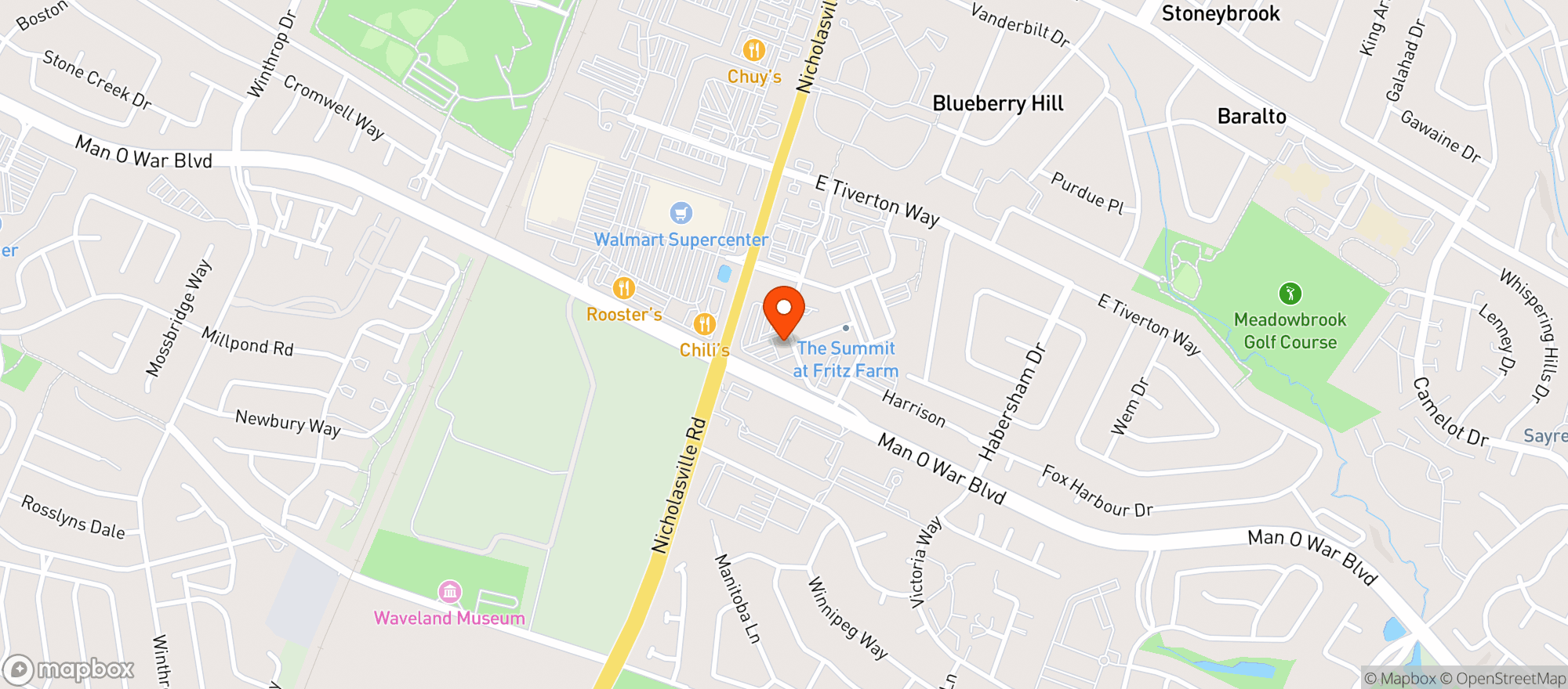 Map showing J Alexanders Restaurant