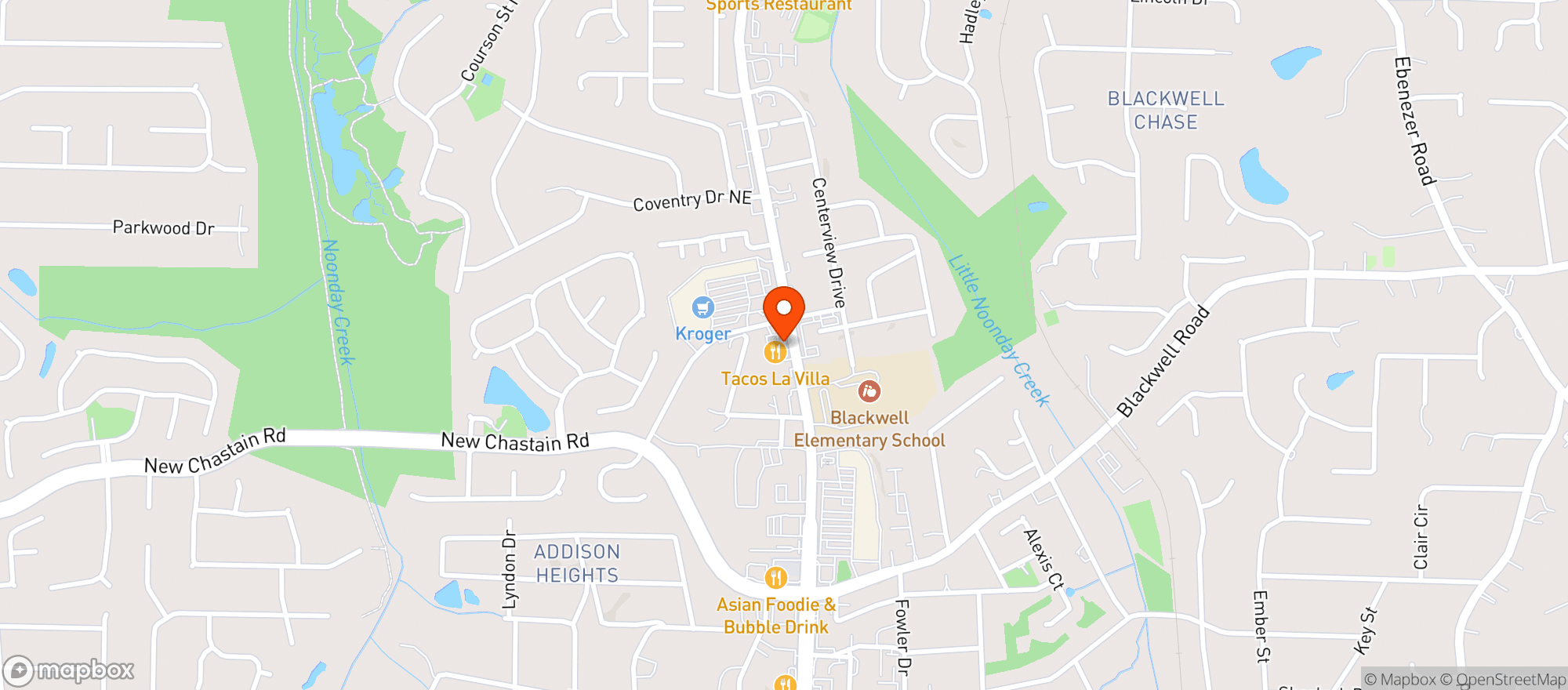 Map showing Shell Food Mart Canton Rd